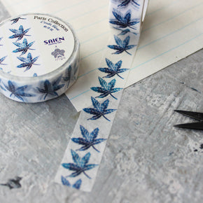 Japanese Washi Tape Blue Leaf - Tribe Castlemaine