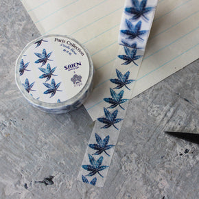 Japanese Washi Tape Blue Leaf - Tribe Castlemaine