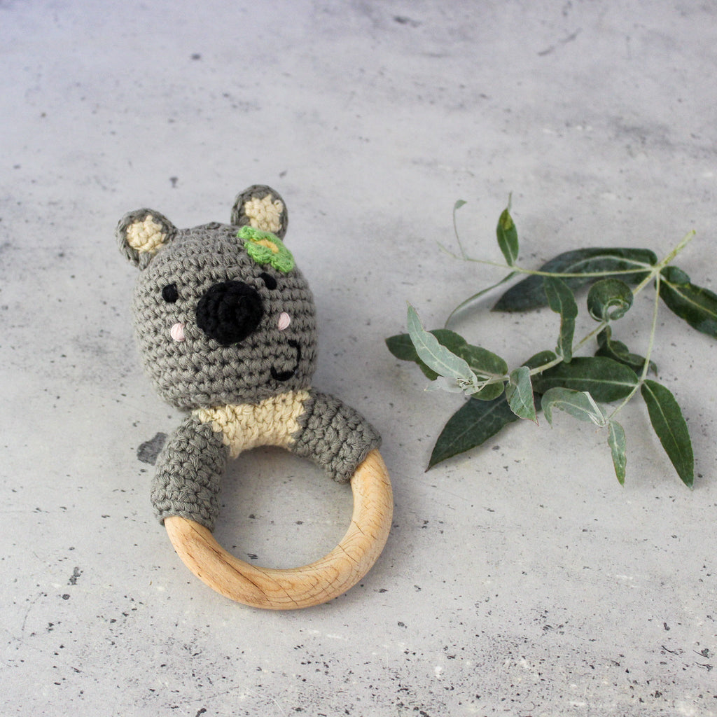 Koala Wood Ring Rattle - Tribe Castlemaine