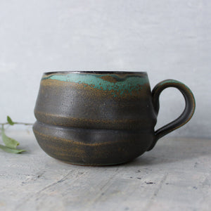 Large Black & Green Handled Mugs - Tribe Castlemaine