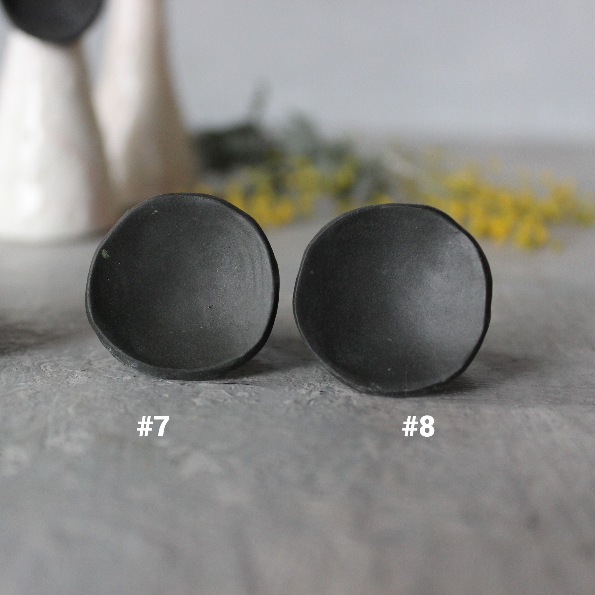 Large Black Satin Porcelain Rings - Tribe Castlemaine