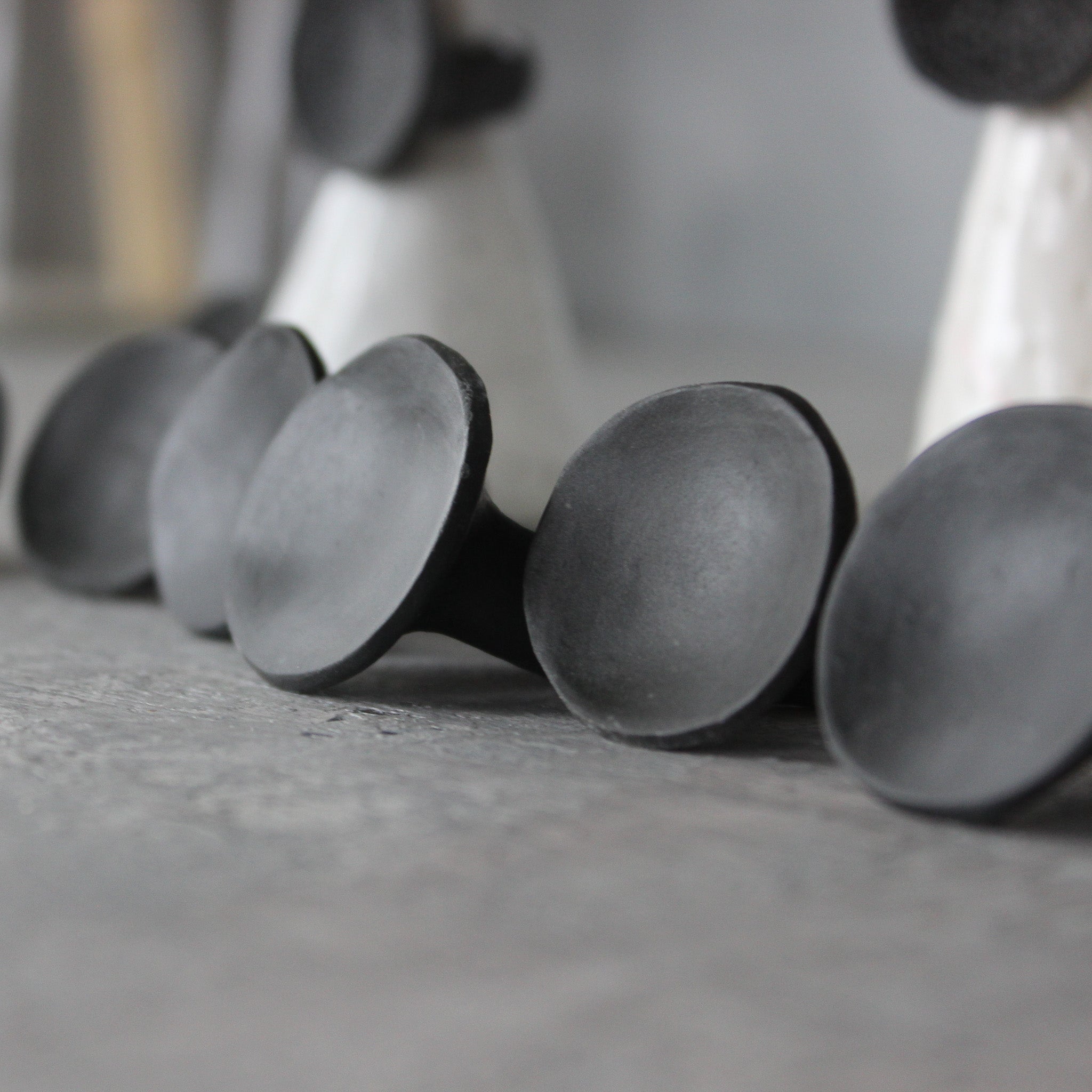 Large Black Satin Porcelain Rings - Tribe Castlemaine