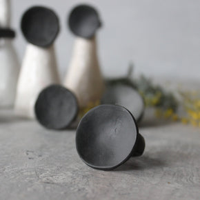 Large Black Satin Porcelain Rings - Tribe Castlemaine