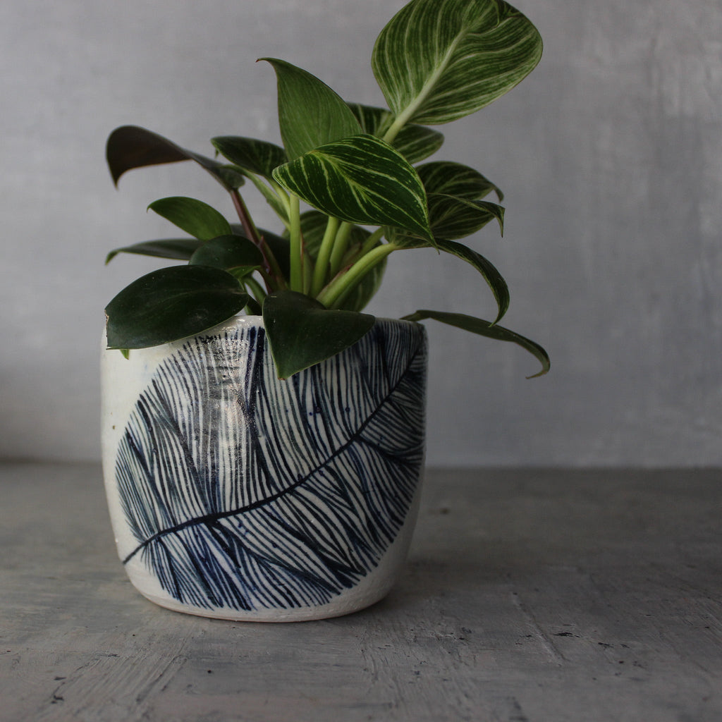 Large Ceramic Planter Feather - Tribe Castlemaine