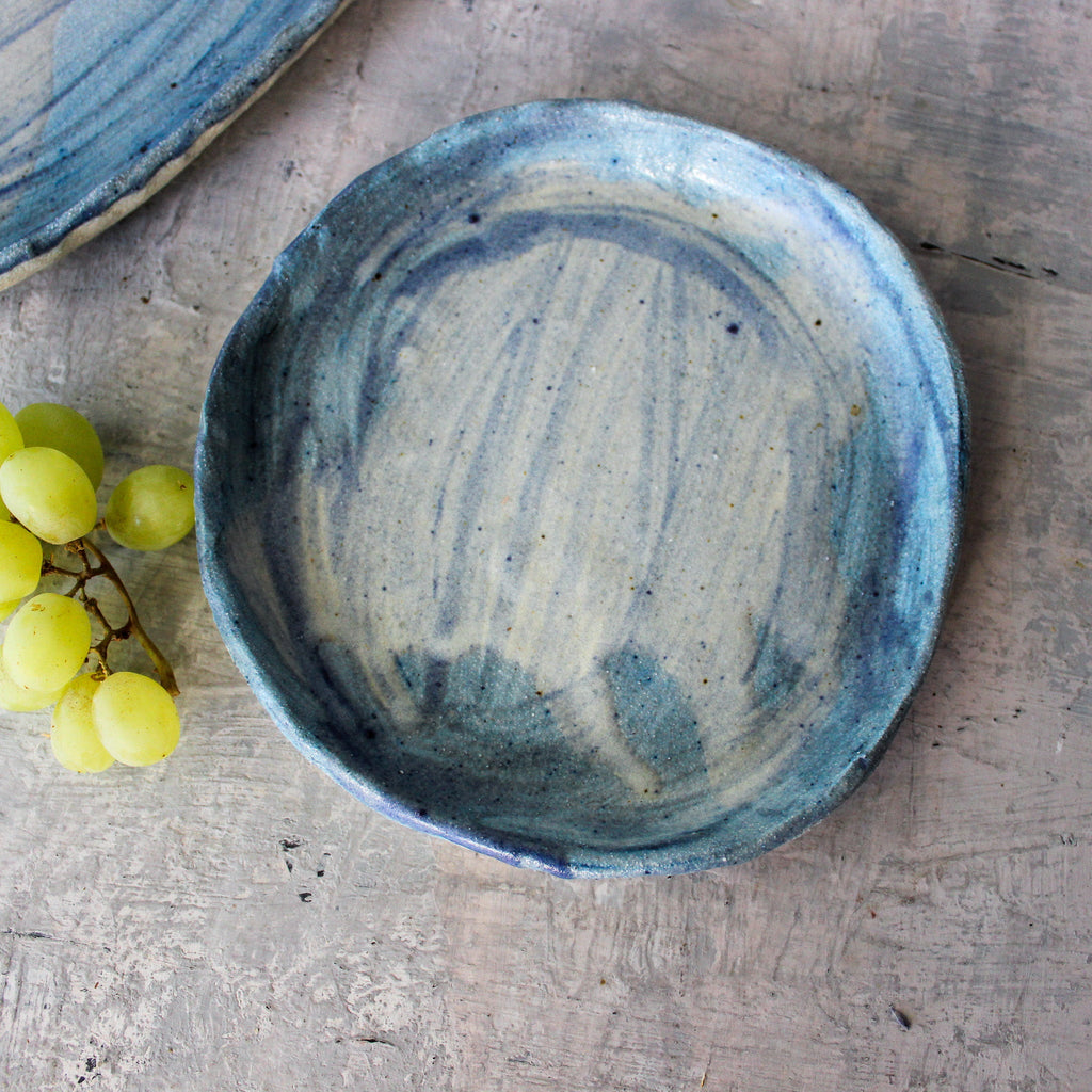 Large Ceramic Trays Blue Brush - Tribe Castlemaine