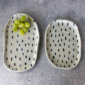 Large Ceramic Trays Blue Drops - Tribe Castlemaine