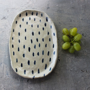 Large Ceramic Trays Blue Drops - Tribe Castlemaine