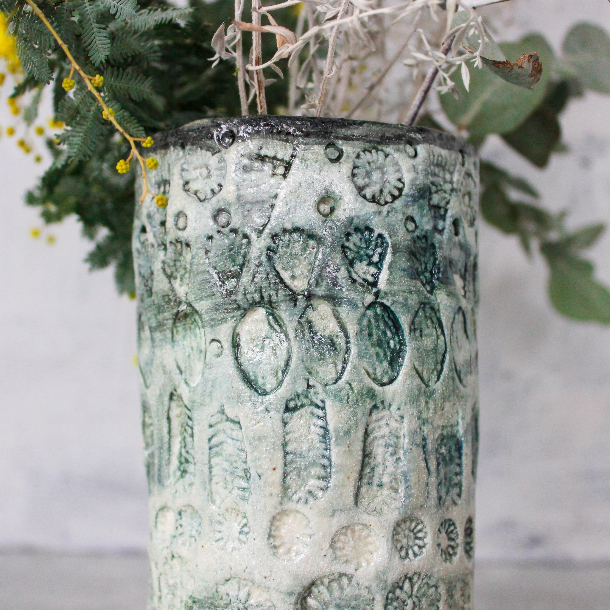 Large Ceramic Vessels : Green Lace - Tribe Castlemaine