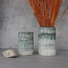 Large Ceramic Vessels : Green Lace - Tribe Castlemaine