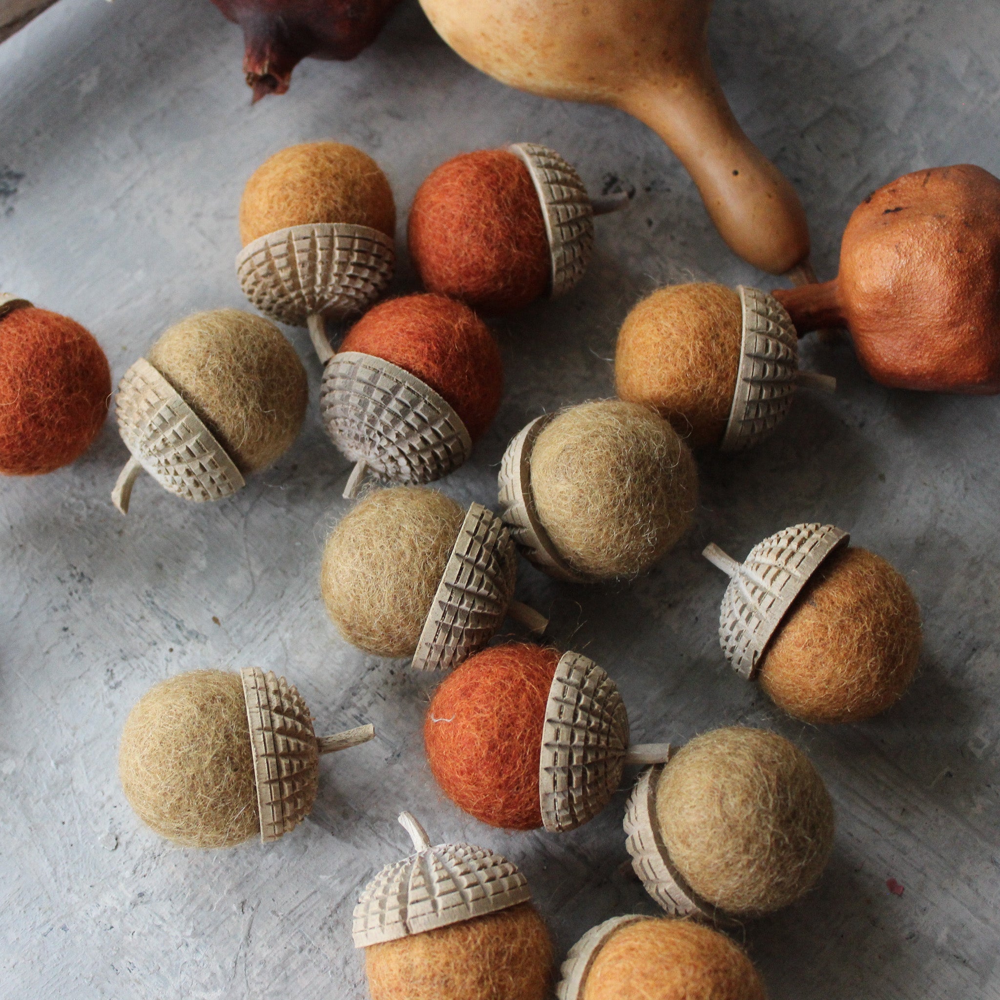 Large Felt Acorns - Tribe Castlemaine