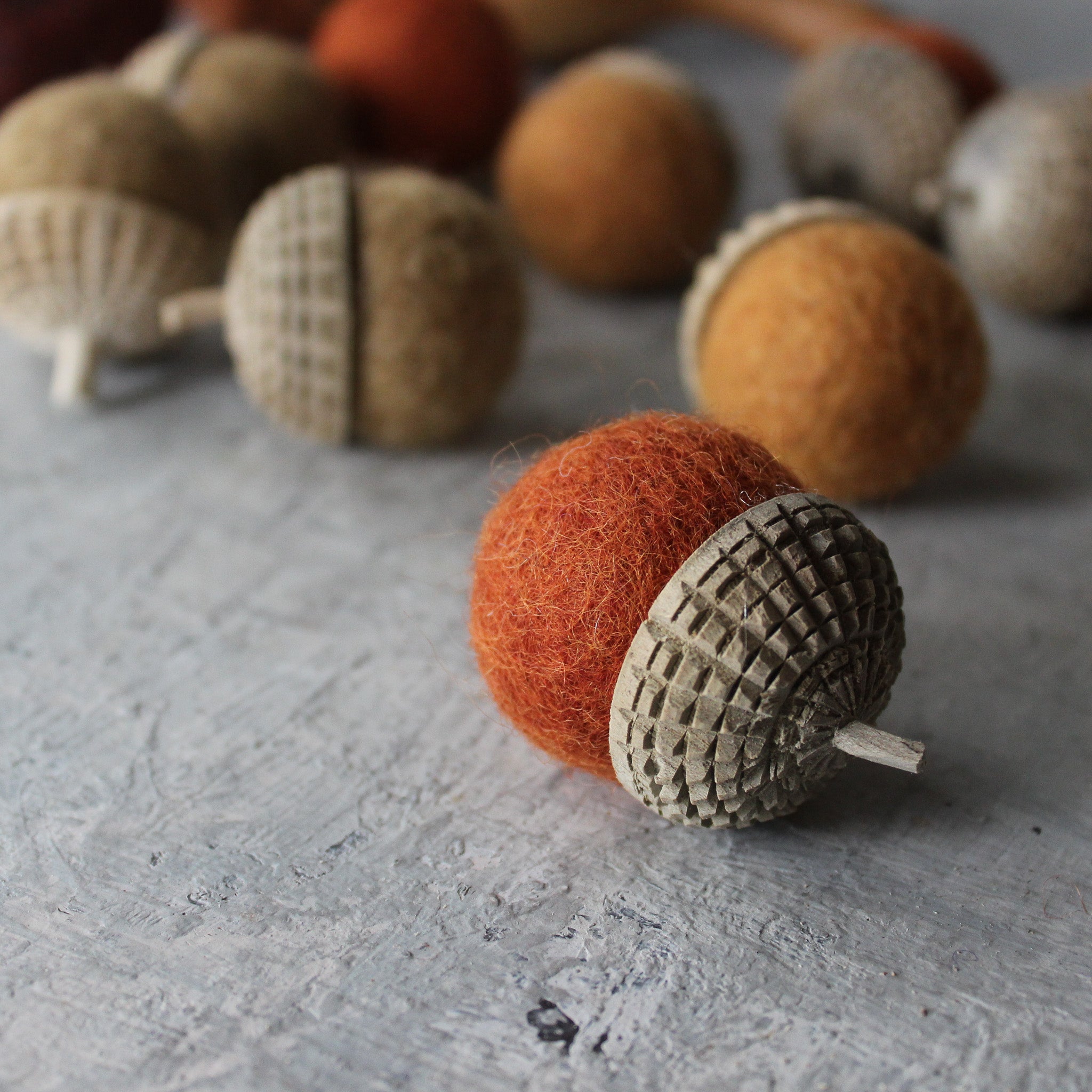 Large Felt Acorns - Tribe Castlemaine