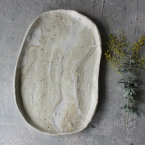 Large Marbled Ceramic Plates - Tribe Castlemaine