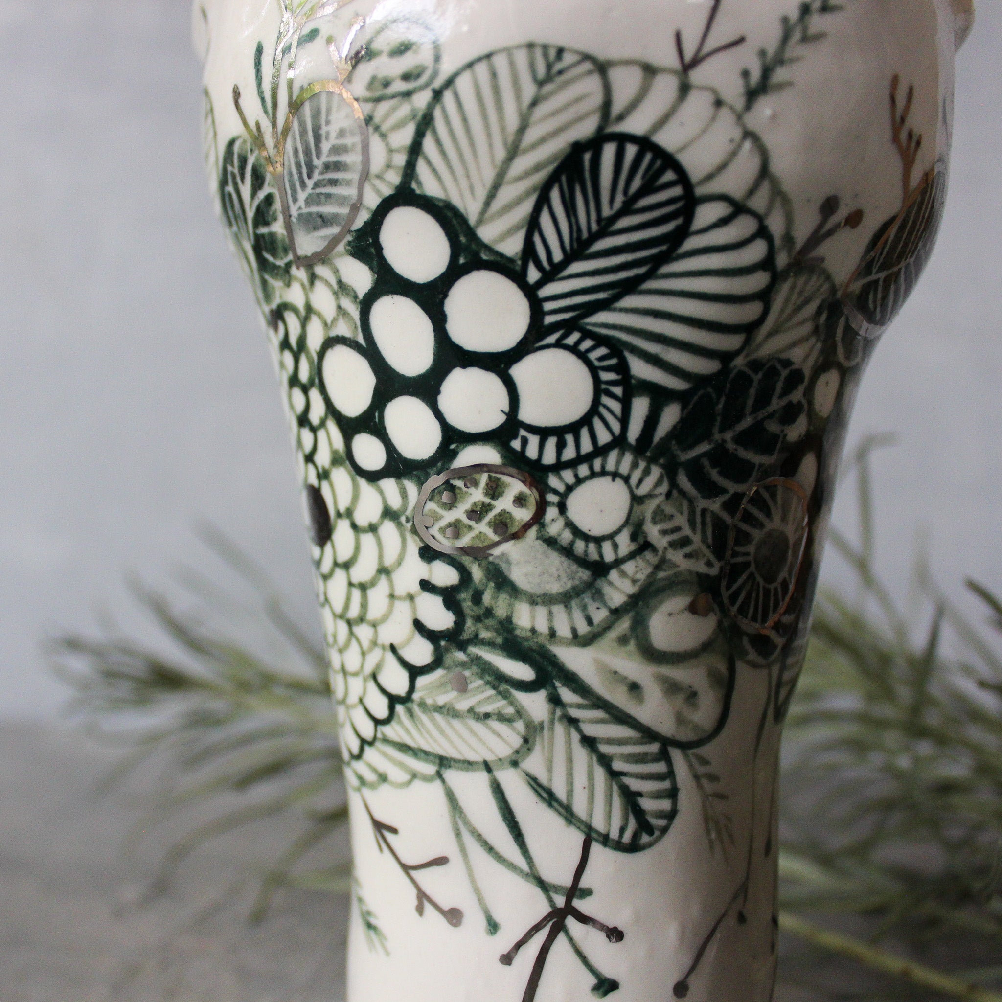 Large Painted Detail Vase - Tribe Castlemaine