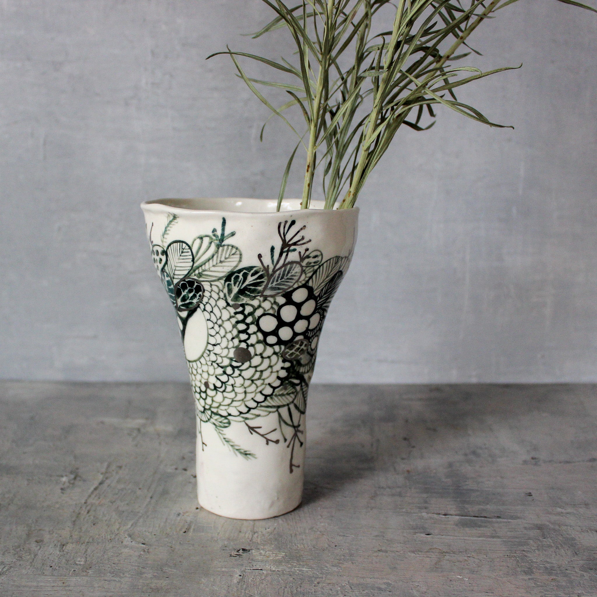 Large Painted Detail Vase - Tribe Castlemaine