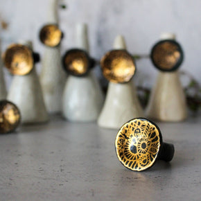 Large Porcelain Rings Black & Gold - Tribe Castlemaine