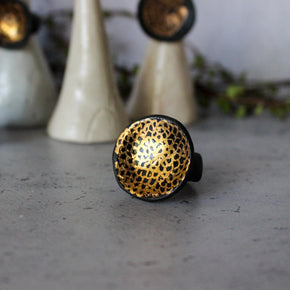 Large Porcelain Rings Black & Gold - Tribe Castlemaine