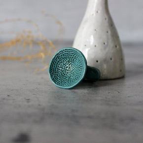 Large Round Coral Porcelain Rings Green Blue - Tribe Castlemaine