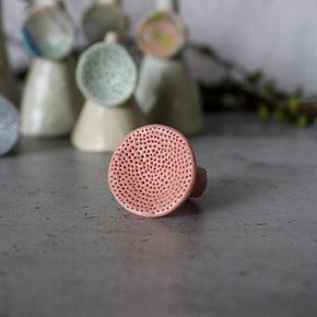 Large Round Coral Porcelain Rings Pastel - Tribe Castlemaine