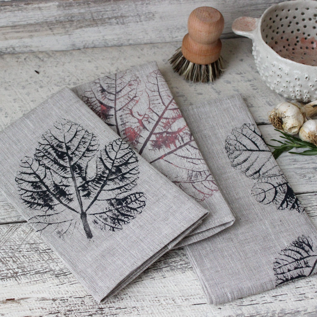 Leaf Printed Tea Towels - Tribe Castlemaine