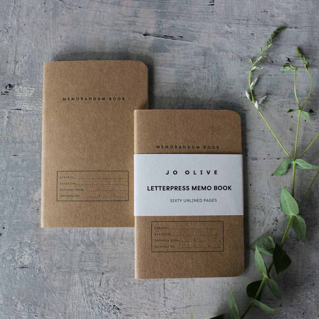 Letterpress Classic Memo Book - Tribe Castlemaine