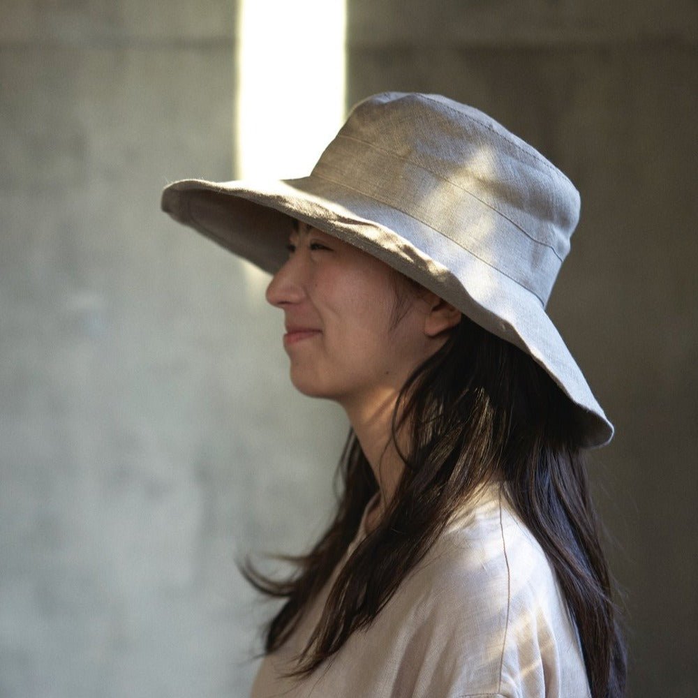 Linen Sun Hat : Natural - Tribe Castlemaine
