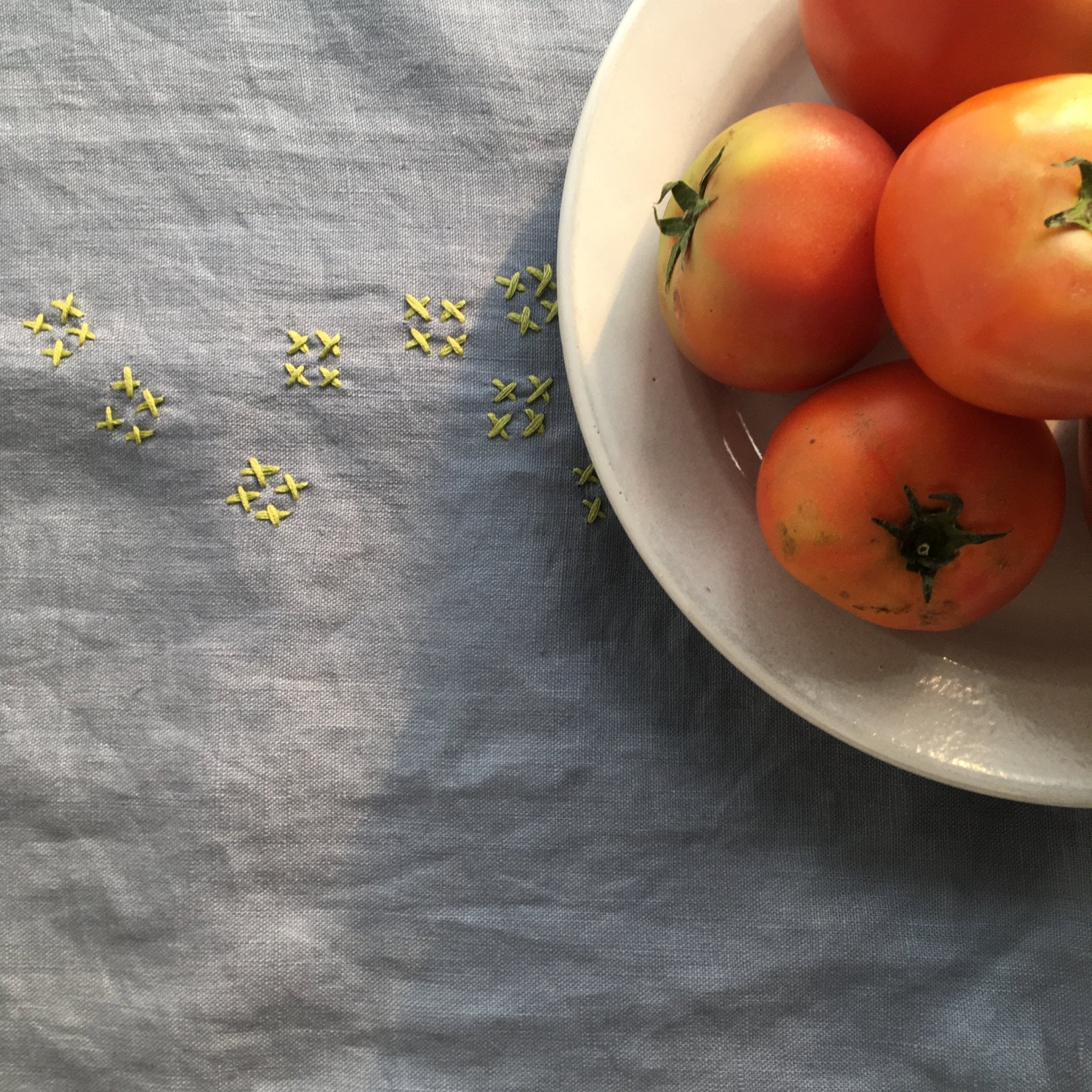 Linen Table Runners with Slow Stitch Detail - Tribe Castlemaine
