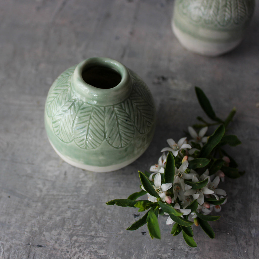 Little Bud Vases : Green Feather - Tribe Castlemaine