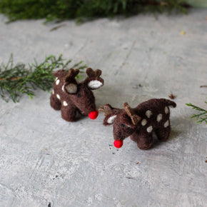 Little Felt Red Nose Reindeer - Tribe Castlemaine