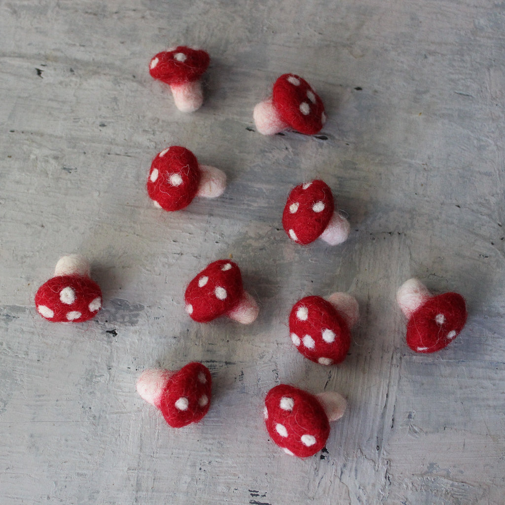 Little Felt Toadstools Red - Tribe Castlemaine