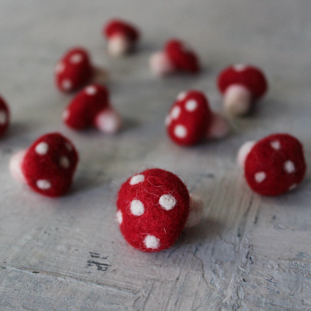 Little Felt Toadstools Red - Tribe Castlemaine