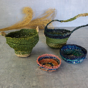 Little Handwoven Raffia Baskets - Tribe Castlemaine