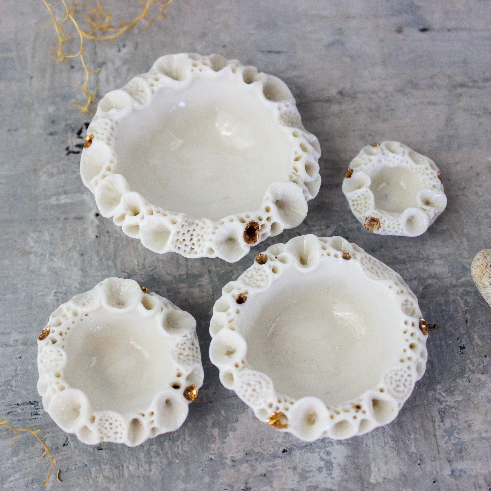 Little Porcelain Rock Coral Dishes - Tribe Castlemaine