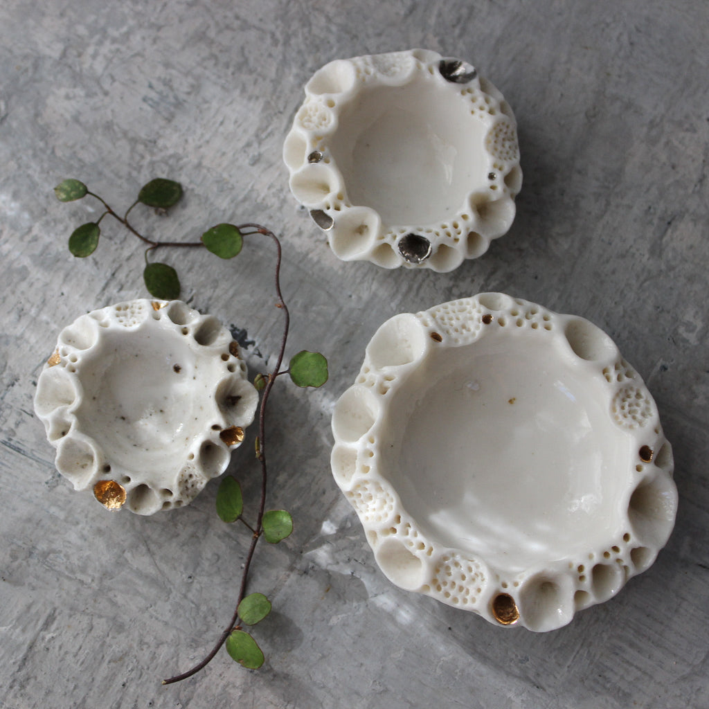 Little Porcelain Rock Coral Dishes - Tribe Castlemaine