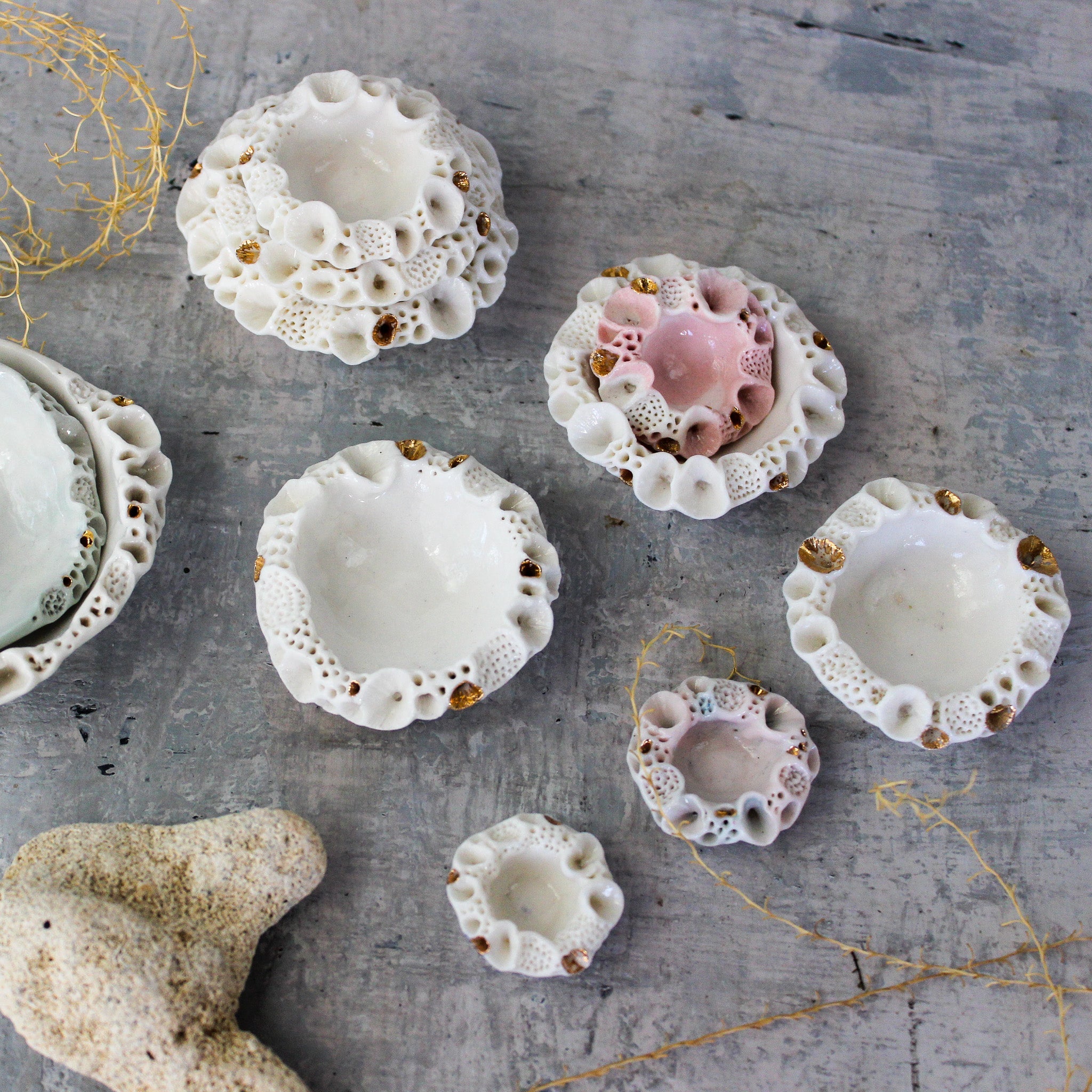 Little Porcelain Rock Coral Dishes - Tribe Castlemaine