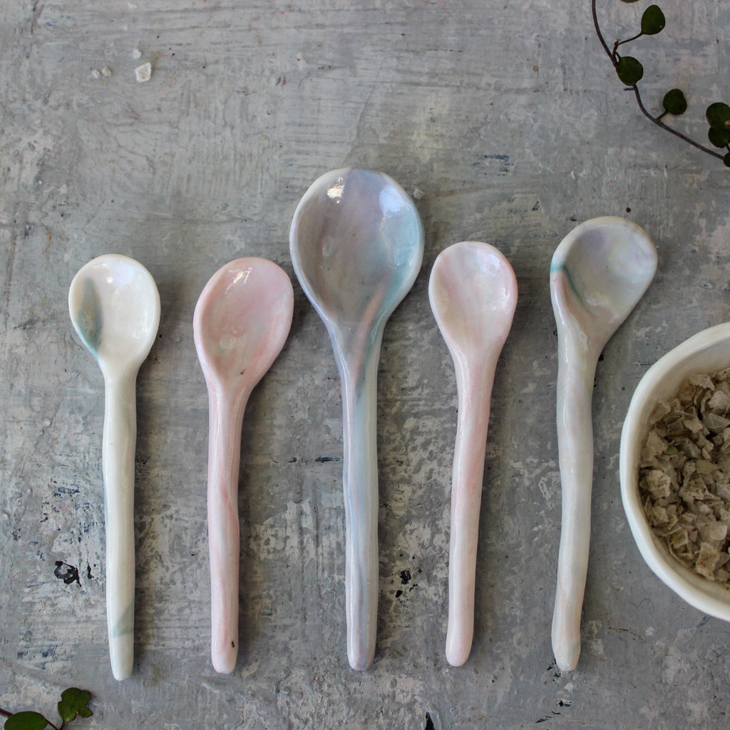 Little Porcelain Spoons Pink Grey - Tribe Castlemaine