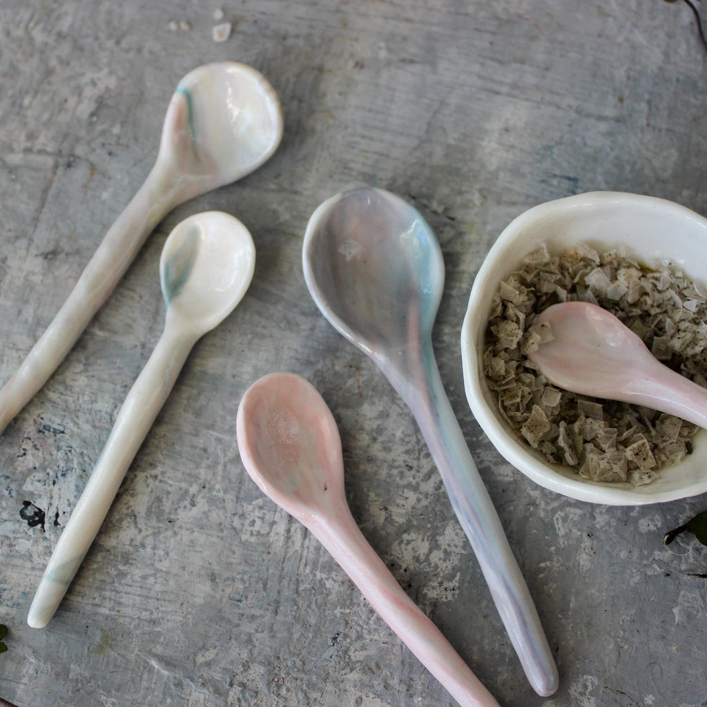 Little Porcelain Spoons Pink Grey - Tribe Castlemaine