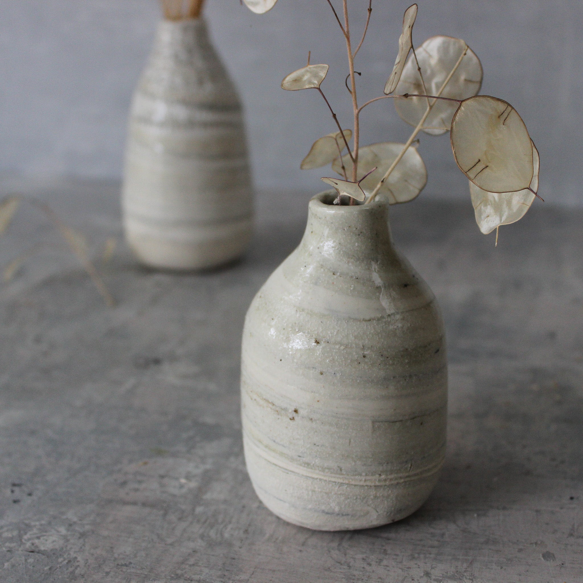 Marbled Bottle Vases - Tribe Castlemaine