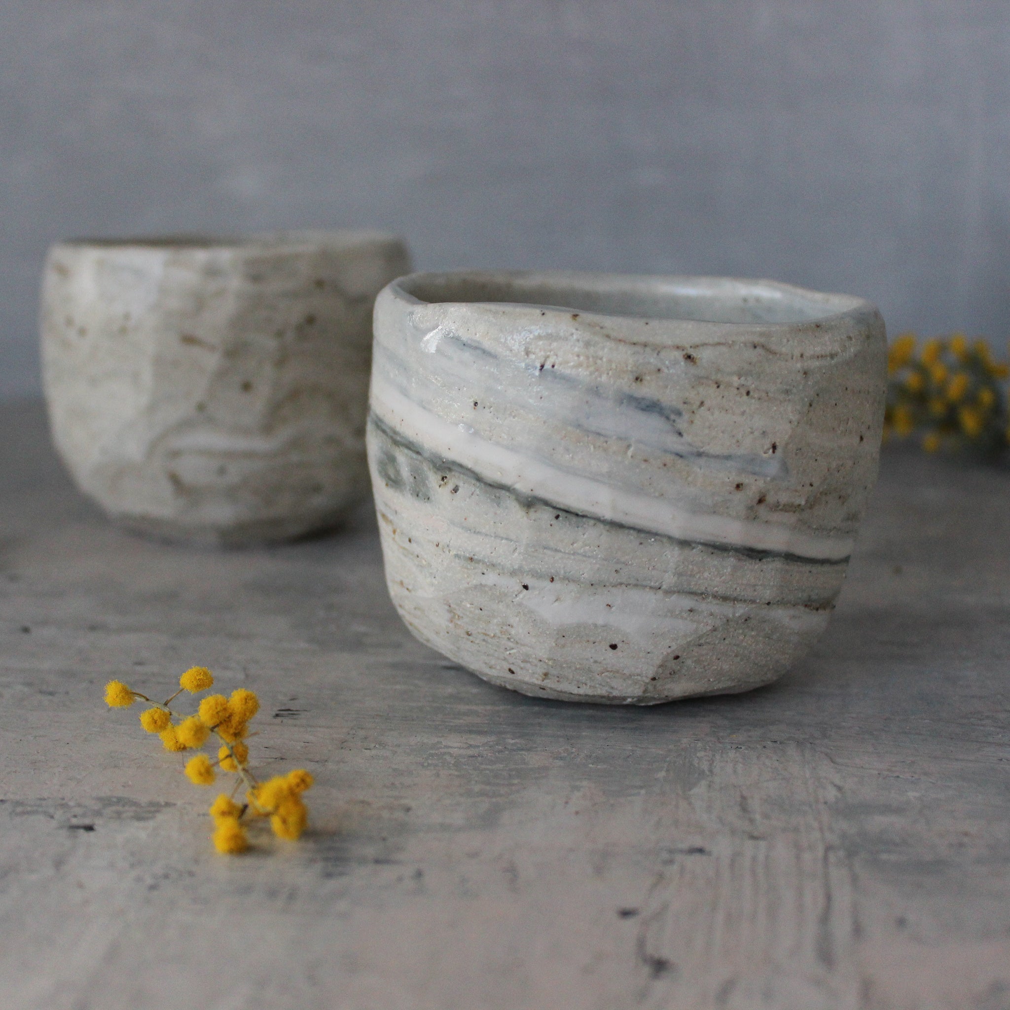 Marbled Ceramic Latte Cups - Tribe Castlemaine