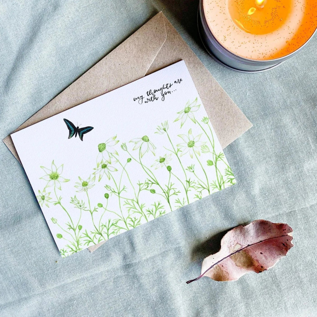 Mister Moose Card Flannel Flower Sympathy - Tribe Castlemaine