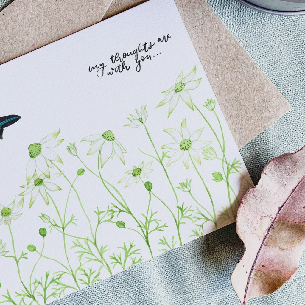 Mister Moose Card Flannel Flower Sympathy - Tribe Castlemaine