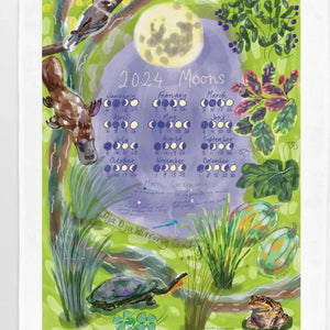 Moon Calendar 2024 Tea Towel - Tribe Castlemaine