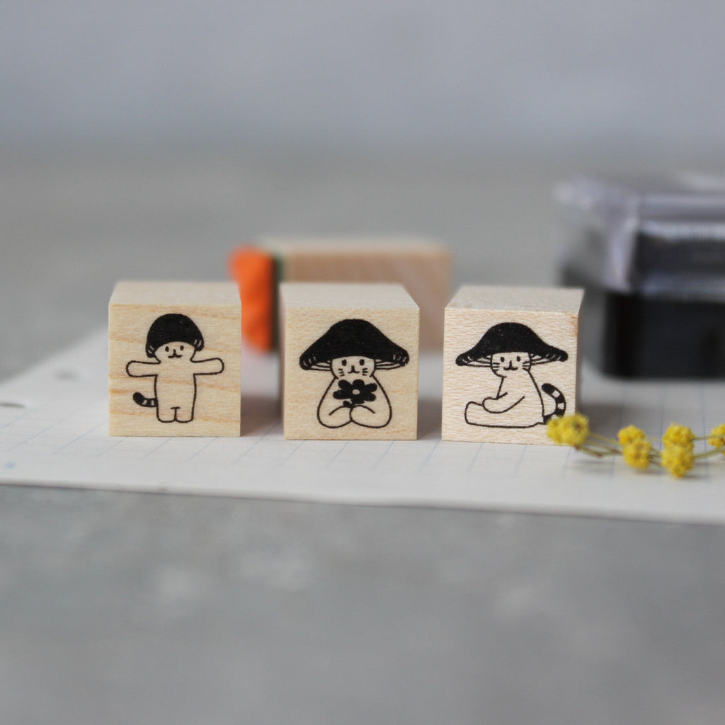 Mushroom Cat Rubber Stamps - Tribe Castlemaine