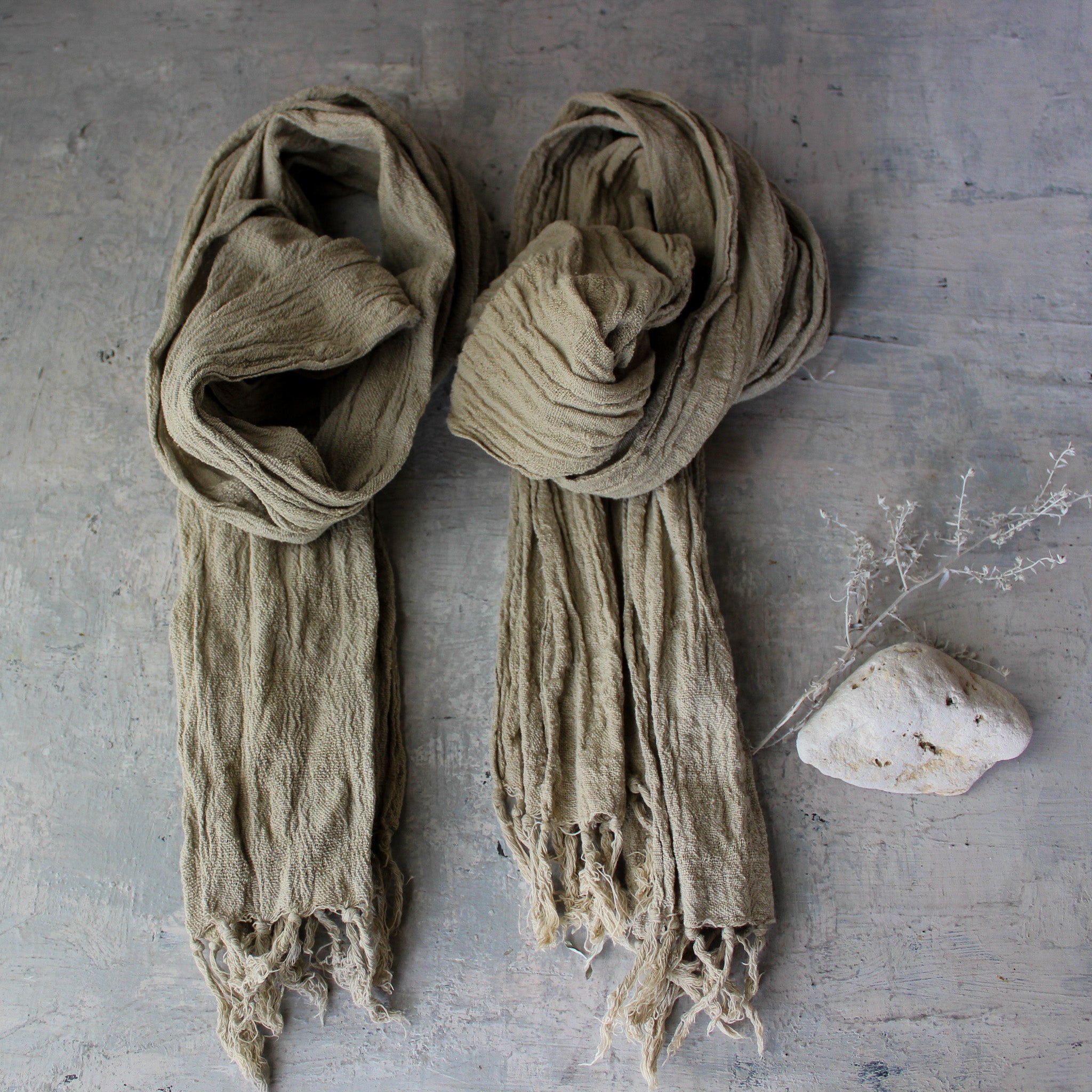 Natural Dyed Handwoven Cotton Scarves - Tribe Castlemaine