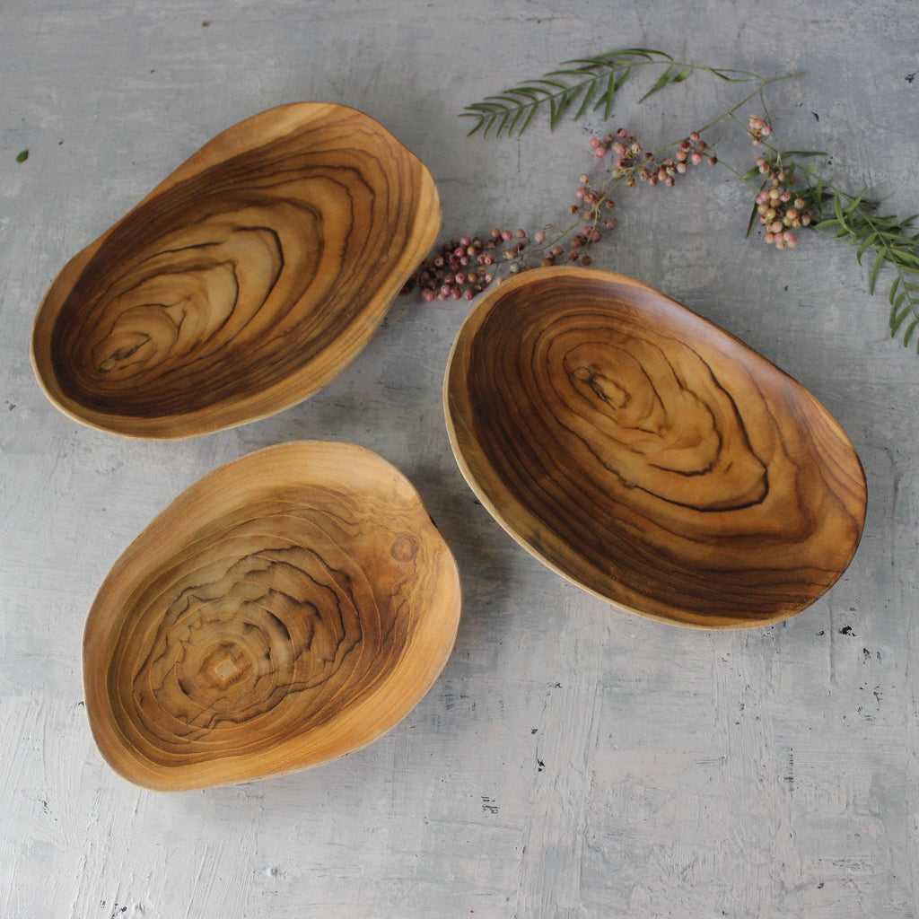 Natural Teak Plates - Tribe Castlemaine