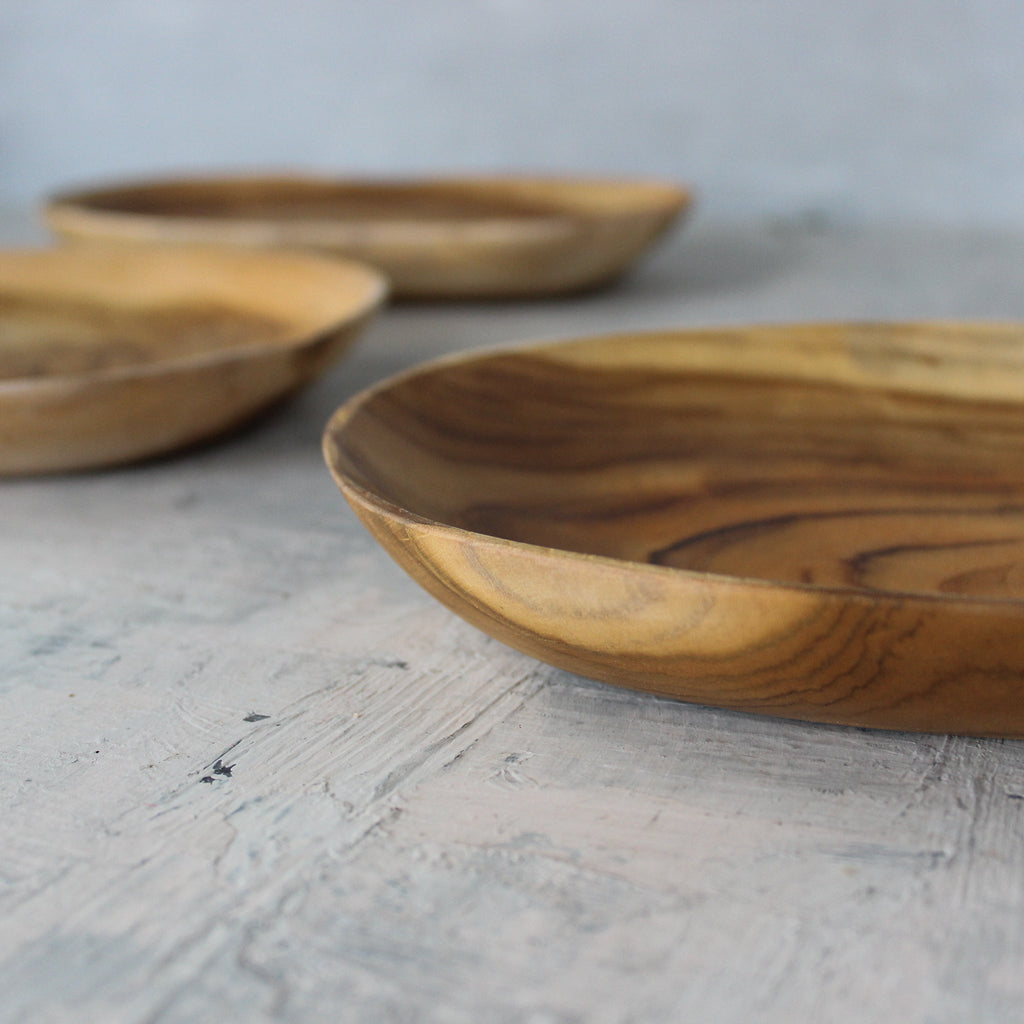 Natural Teak Plates - Tribe Castlemaine