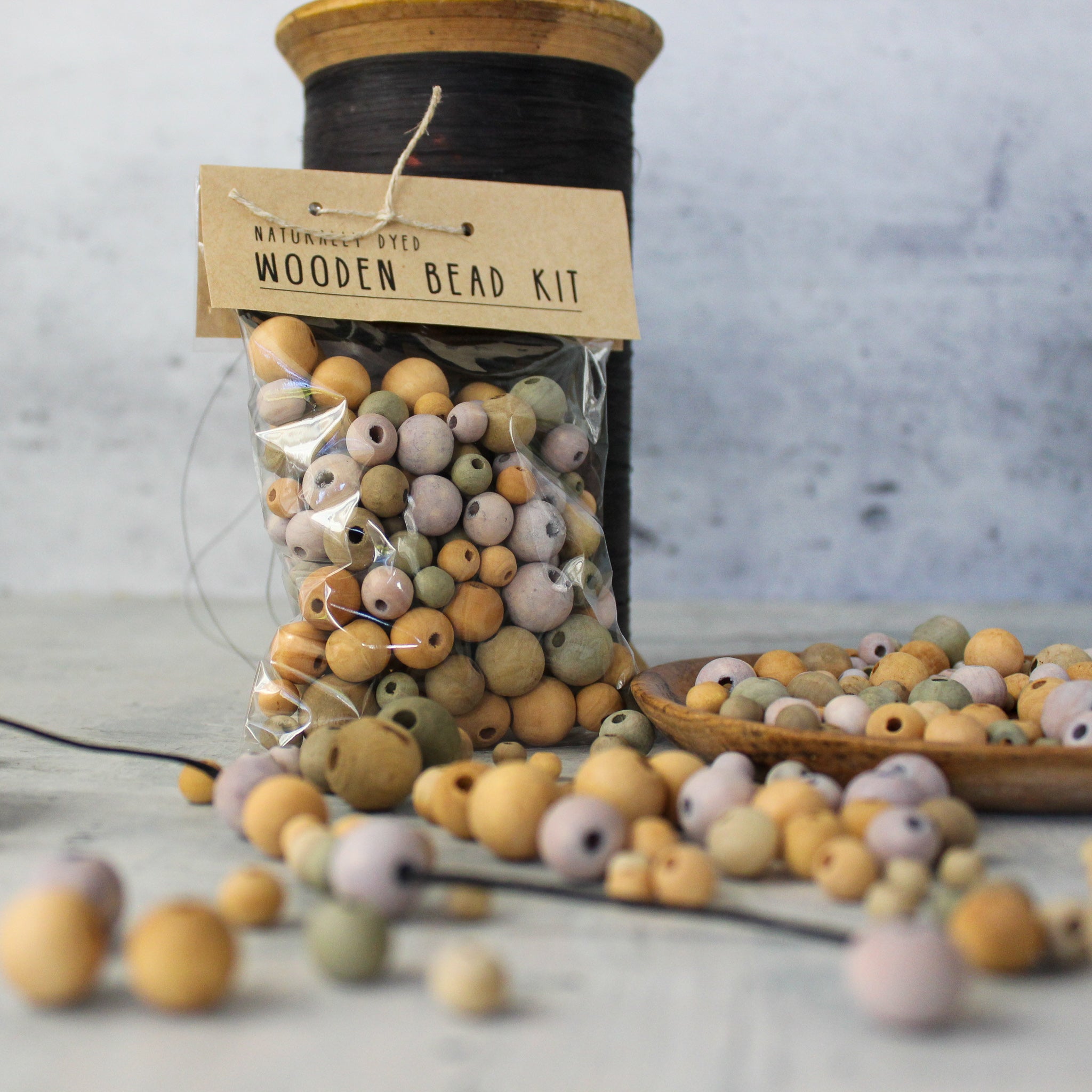 Naturally Dyed Wooden Bead Kit - Tribe Castlemaine