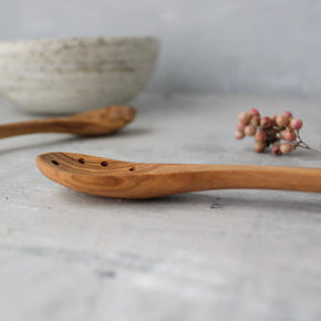 Olive Wood Holed Spoon - Tribe Castlemaine