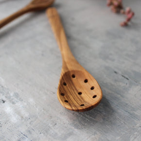 Olive Wood Holed Spoon - Tribe Castlemaine