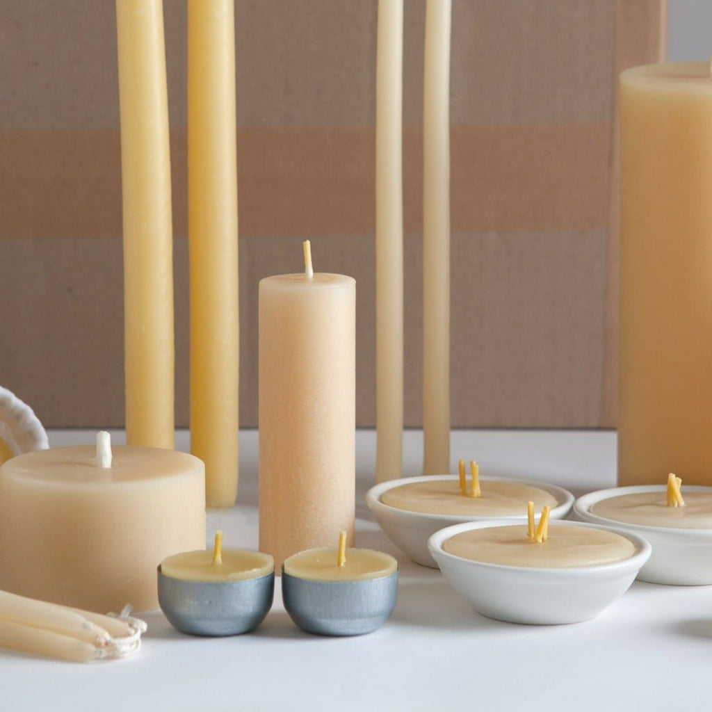 Organic Beeswax Poet Pillar Candles - Tribe Castlemaine