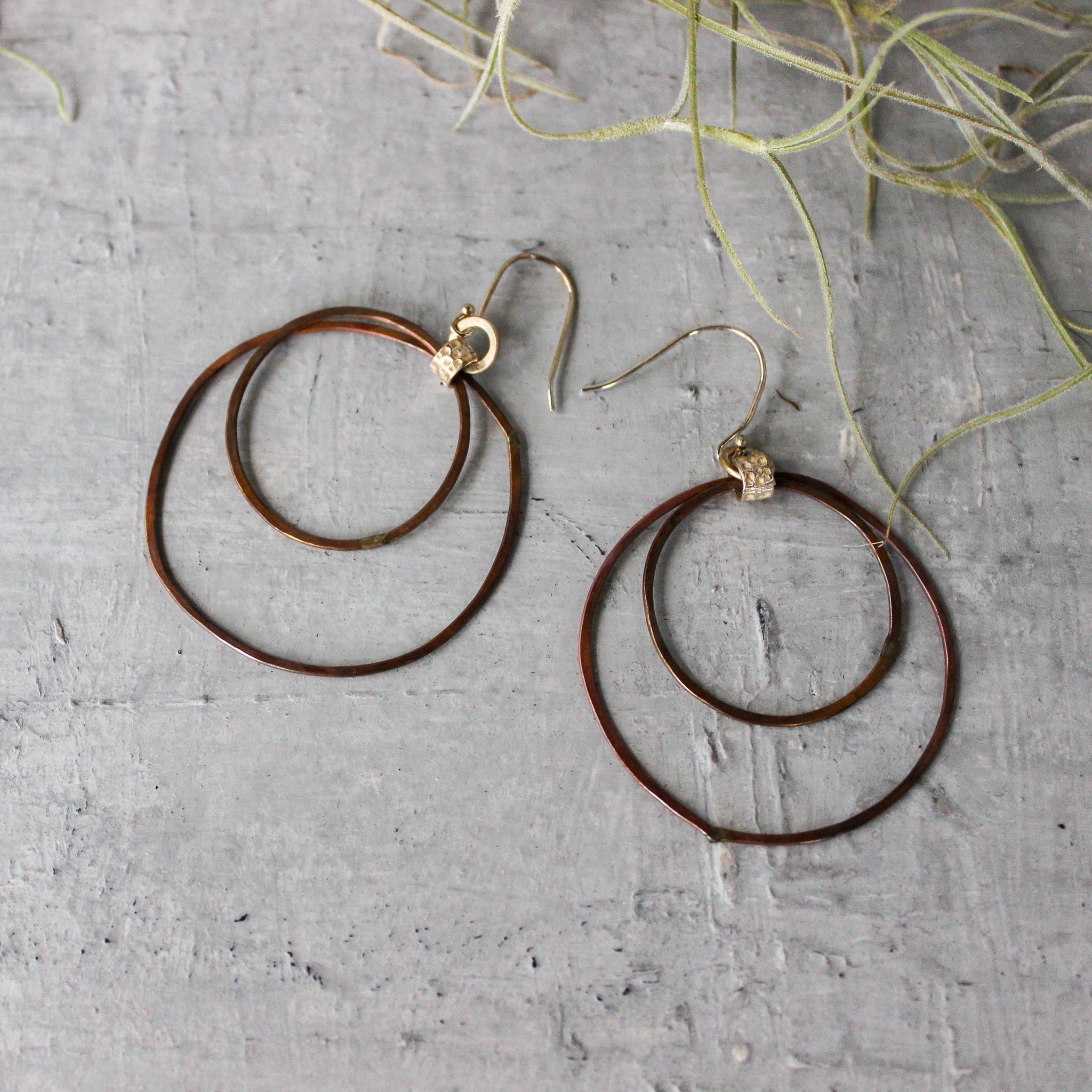 Organic Copper Hoop Earrings - Tribe Castlemaine